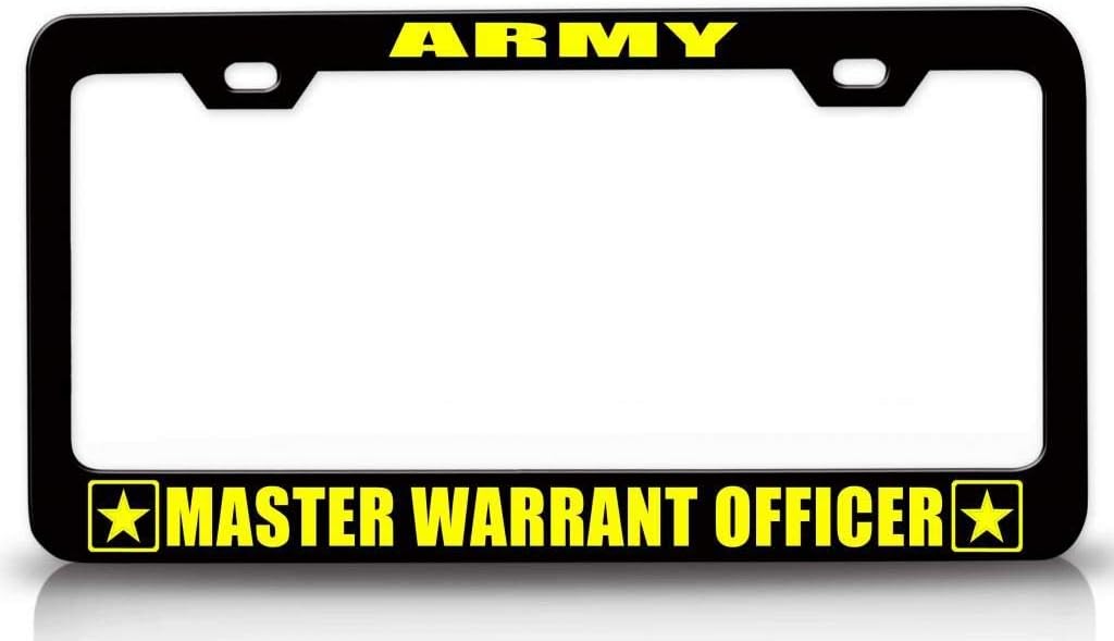U S Army Master Warrant Officer Army Metal Car SUV Truck License Plate Frame Bl o24