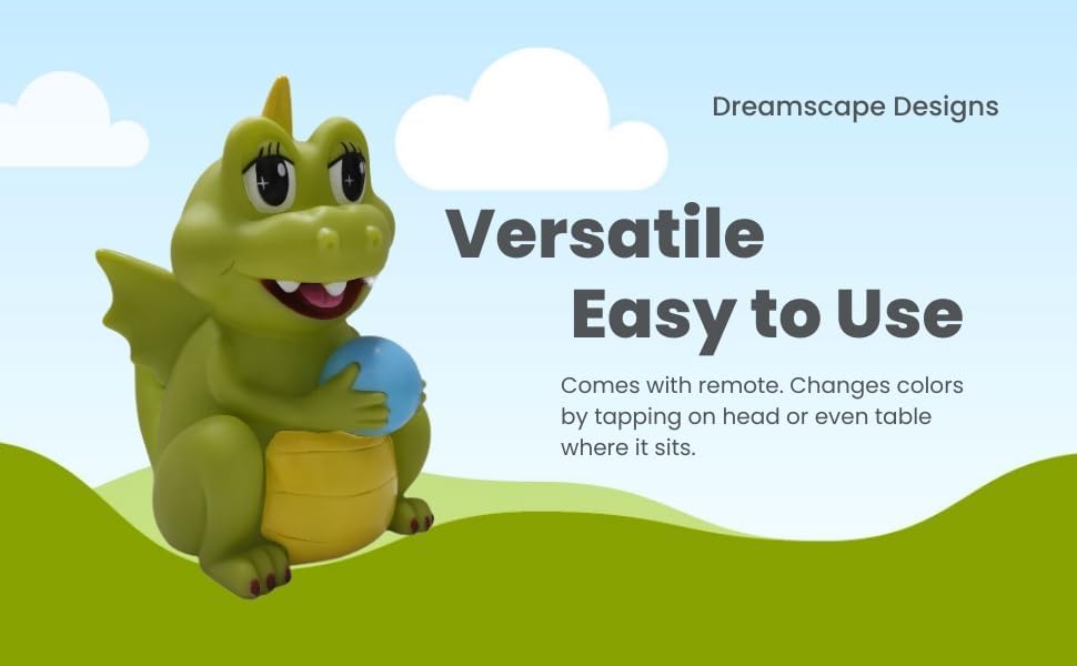 Miniatura 4 de Dreamscape diseña una luz nocturna de dragón verde muy linda, luz nocturna USB para bebé. Modos de cambio de color para usar para luz nocturna de