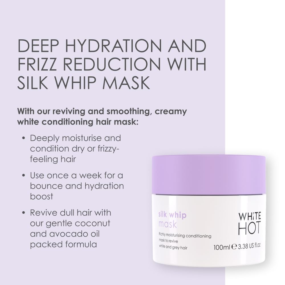 Silk Whip Mask by White Hot, 100ml, for white and grey hair, 100 ml (Pack of 1) - Image 3