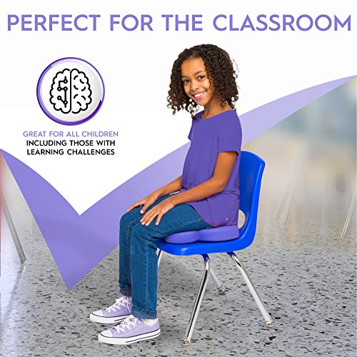 Image of Shaped Wiggle Seats by Bouncyband-Purple Butterfly, 13 inchx11 inchx2.2 inch-Inflatable Sensory Cushion for Kids, Improves Student Productivity and Focus, Comes with Easy-Inflation Pump to Customize Firmness