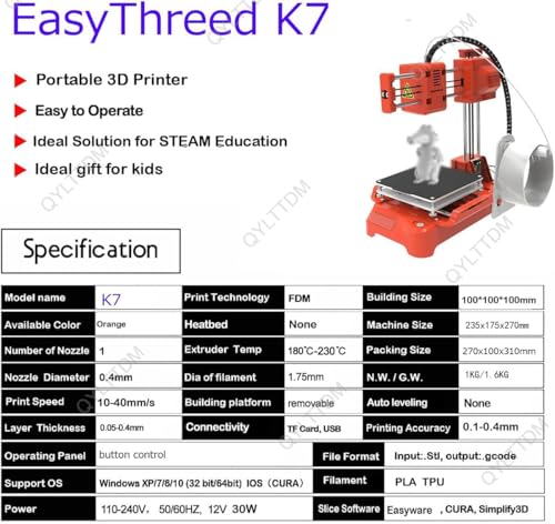 Impresora 3D K7 Mini para Niños 100x100 mm - Fernando Cortés