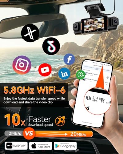 IIWEY N9 360° 5 Channel Dash Cam, Free 128GB Card, 12 IR LEDs Night Vision — view 5