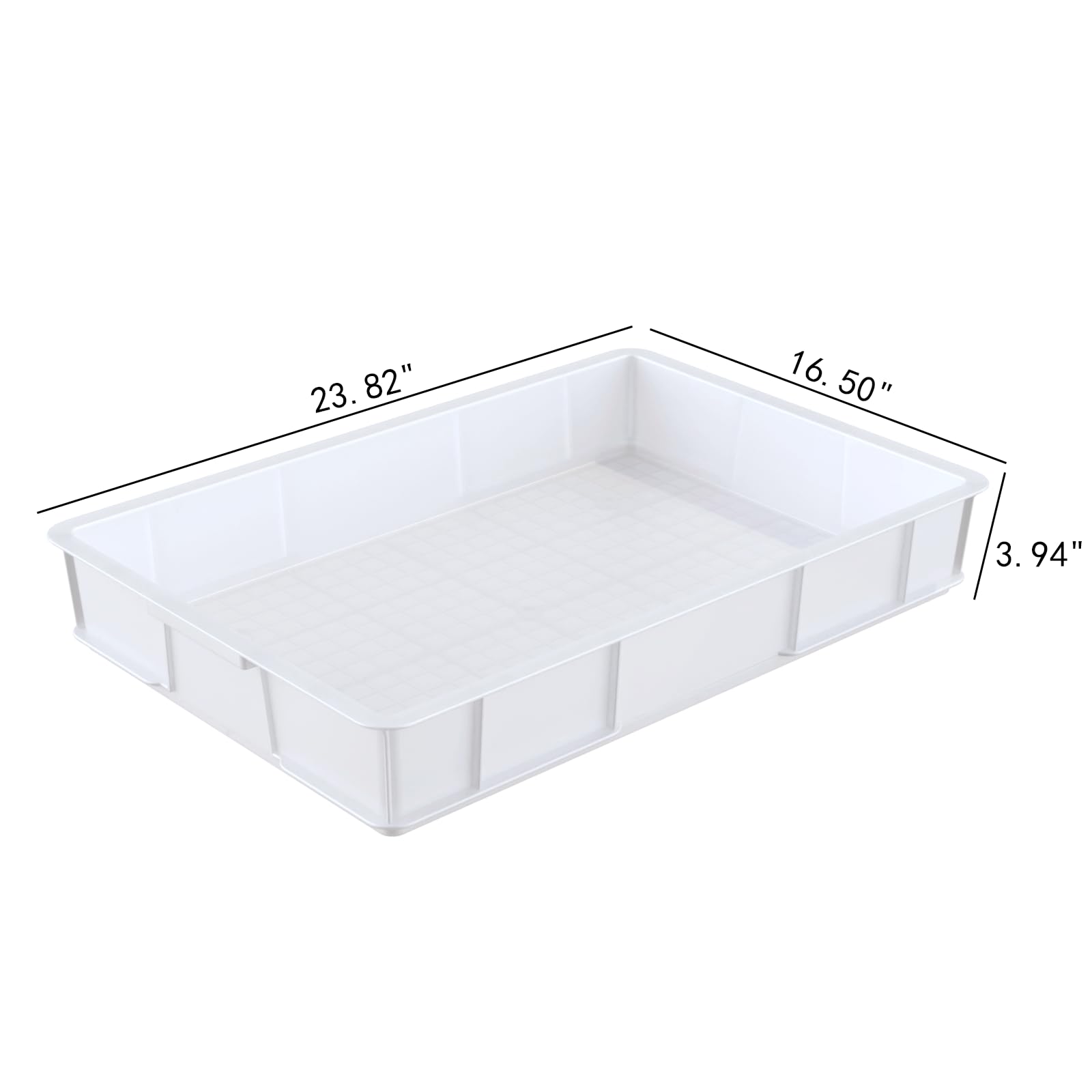 Yesdate Commericial Grade Dough Proofing Container, Bread Dough Proofing Box, Pizza Dough Box, Pizza Proofing Dough Pan, White (4 Pack), large