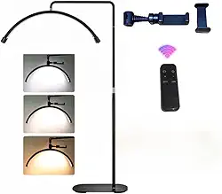 Luminária Led Ring Light Estetica 3 Tons Ajustavel Meia Lua luminária lua Limpeza De Pele Salão F16(Preto)