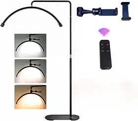 Luminária Led Ring Light Estetica 3 Tons Ajustavel Meia Lua luminária lua Limpeza De Pele Salão F16(Preto)