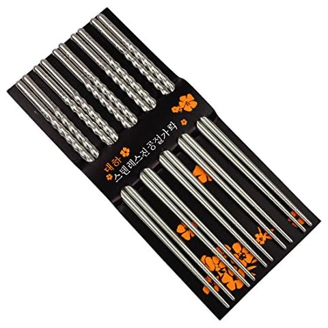 Acier inoxydable spirale Baguettes, 20 paires Cover