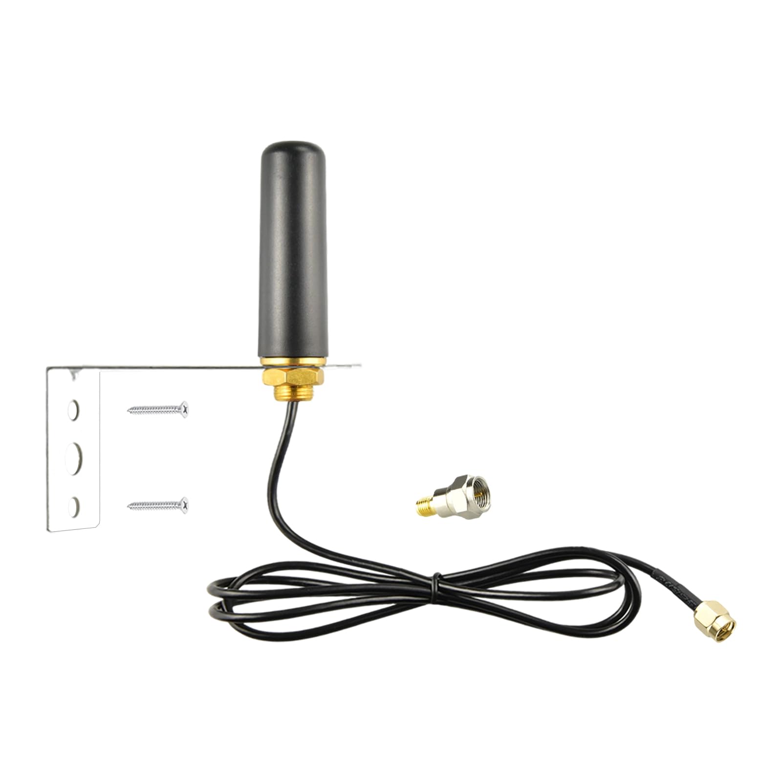 433MHz Antenna with Bracket 5 dBi Garage Door Gate Small External Antenna Omni-Directional SMA Male & F-Type Adapter for GTO Mighty Mule LiftMaster Ghost Gate Door Opener Alarm System-image-44