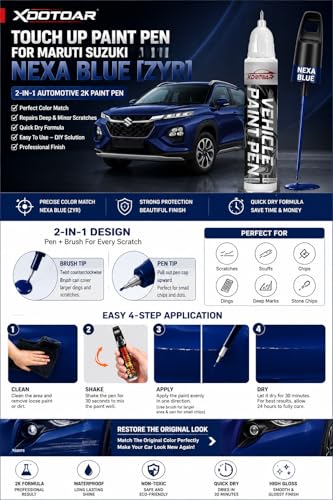 Image of XDOTOAR Car Touch Up Paint for Maruti Suzuki Grand Vitara Nexa Blue (ZYR) | 2K Paint Technology | Exact Color Match | Car Scratch Repair Paint Pen | Automotive Touch Up Paint | Quick Drying | Rust Protection | 18ml