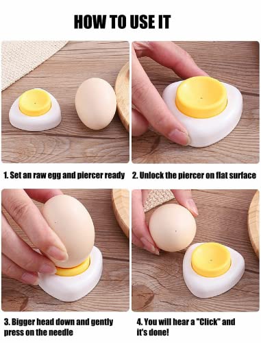 Image of [Upgraded] Jawbush Magnetic Egg Piercer for Raw Eggs, Hole Poker With Magnetic Base & Safety Lock for Good Hard Boiled Eggs, Easy Peeler Shell Remover With Retractable Pin