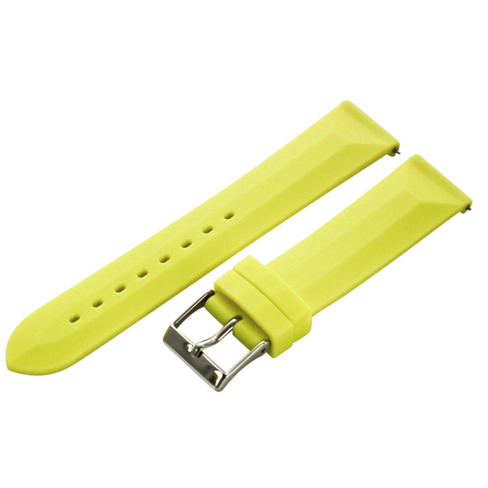 Clockwork Synergy - Divers Silicone Watch Band Straps - Lime Yellow - 16mm for Men Women