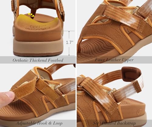 COFACE Flip Flops Sandals for Women Ladies Lightweight Athletic Soft Cushion Walking Sandals Orthotic Orthopedic Thong Sandals With Comfortable Arch Support Outdoor Beach Summer (US Size 6-12)4