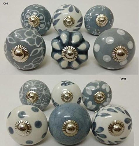 Original ZOYA CERAMIC KNOBS Light Grey Color Ceramic KNOBS Drawer PULLS Kid Bedroom KNOBS Cabinet KNOBS Kitchen KNOBS PULLS (Design 305)