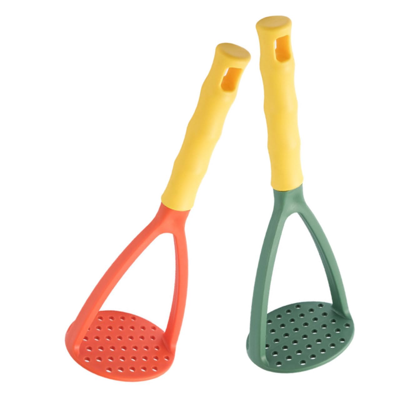 Cabilock 2Pcs Manual Potato Crusher for Food Reusable Potato Masher Kitchen Tool with Comfortable Material for Mashed Potatoes Carrots and Bananas