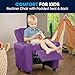Flash Furniture Vana Vinyl Kids Recliner with Cup Holder, Headrest, and Safety Recline, Contemporary Reclining Chair for Kids, Supports up to 90 lbs., Lavender
