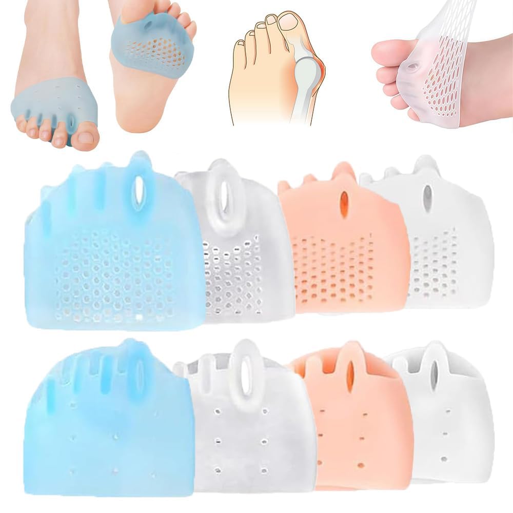 Separatori per dita dei piedi in silicone per sollievo dall'alluce valgo, 2/4 paia di separatori in silicone per dita sovrapposte, correttore morbido del piede, distanziatori per dita in gel