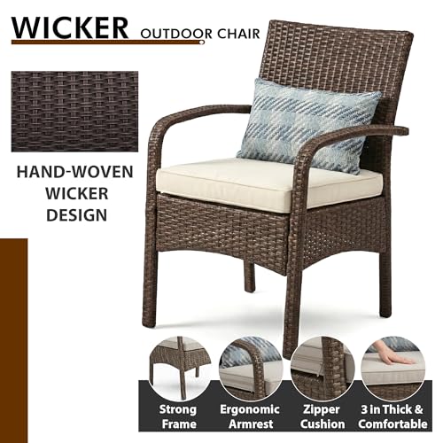 Image of BRISHI Outdoor Sofa Set || Balcony Sofa || Patio Furniture Sets || Indoor Sofa|| Wicker Rattan Garden Sofa Set with Cushion and Center Table (4 Seater-Brown-Beige)