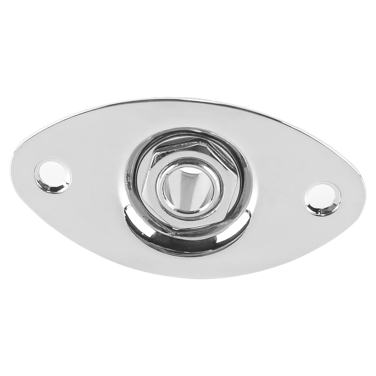 Alnicov Guitar Jack Socket Pickup 1/4 Inch Oval Output Input Jack Cover Plate Silver for Electric Guitar and Bass with Screws - Image 4