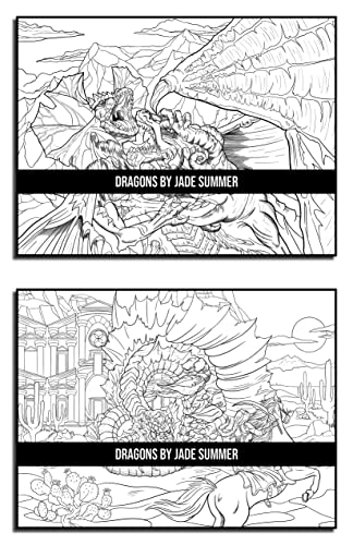 Independently Published Summer, Jade Dragons: An Adult Coloring Book With Mythical Fantasy Creatures And Epic Fantasy Scenes For Dragon Lovers thumb #9