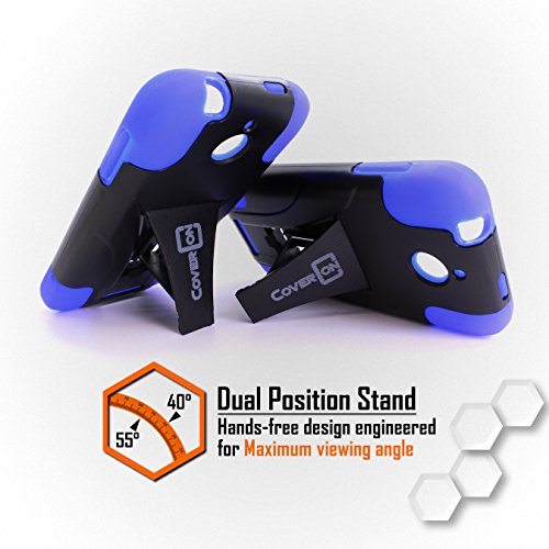 Coveron Htc Desire 510 Case, [Dual Defense Series] Protective Hybrid Kickstand Phone Cover Case For Htc Desire 510 - Red & Black #TOP6