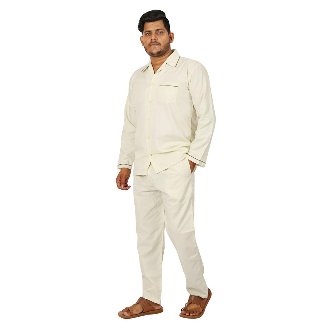 emperor Men's Cotton Plain/Solid Night Suit Pack of 1-picture-15
