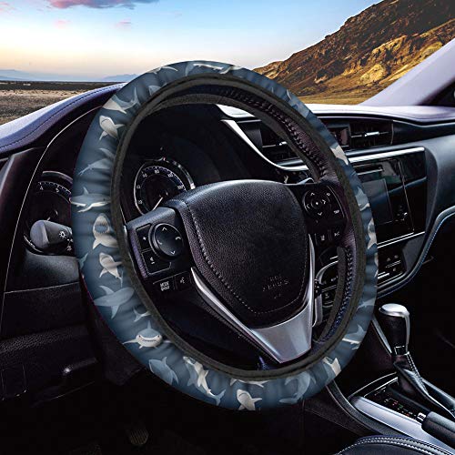 Showudesigns Shark Steering Wheel Cover for Men Women Cute Steering Wheel Covers Soft Car Wheel Wrap Cloth Universal Car Steering Wheel Covers15inch