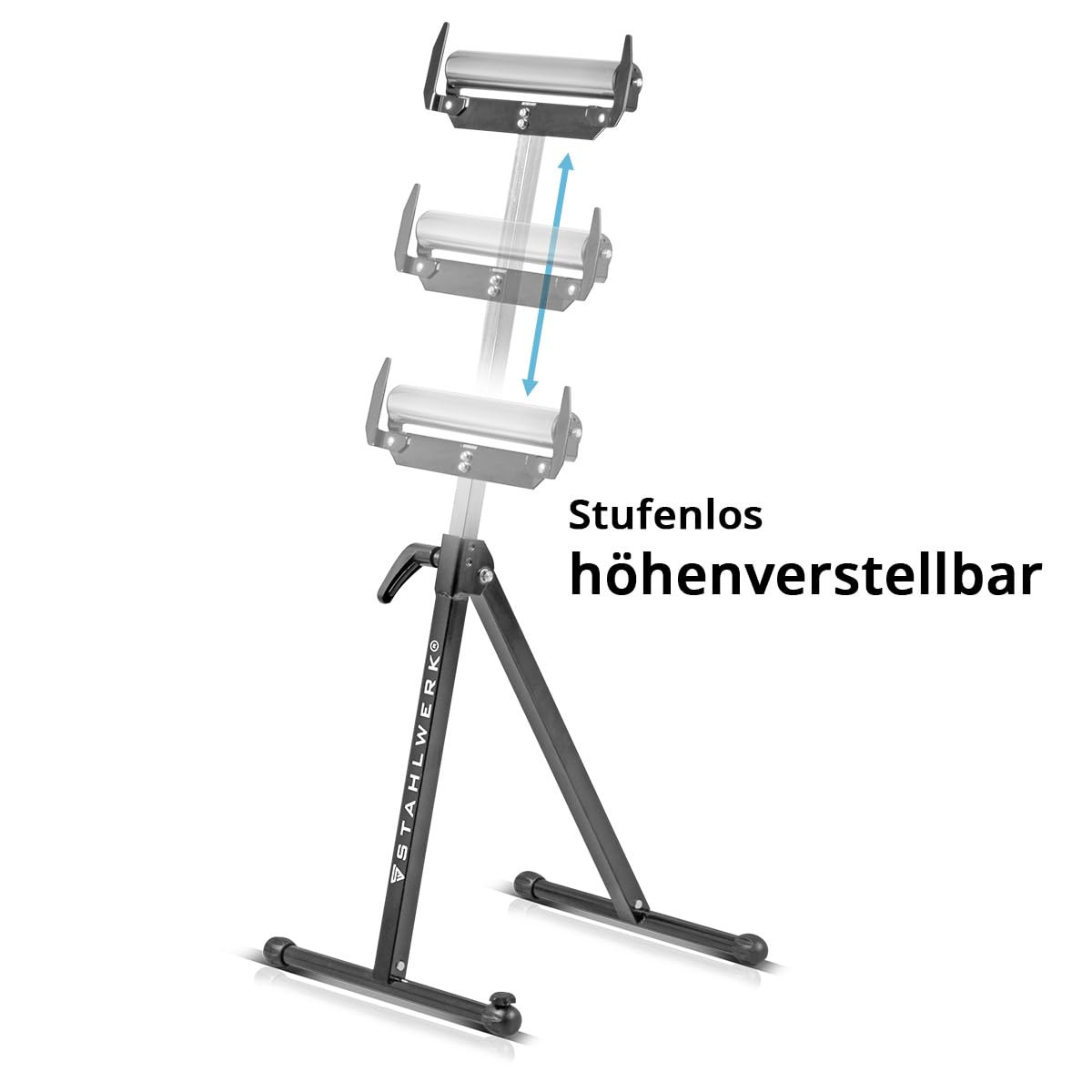 STAHLWERK RB-110 ST - Juego de 2 caballete de trabajo (altura regulable de 720 a 1100 mm, con capacidad de carga de 60 kg y soporte de ruedas)