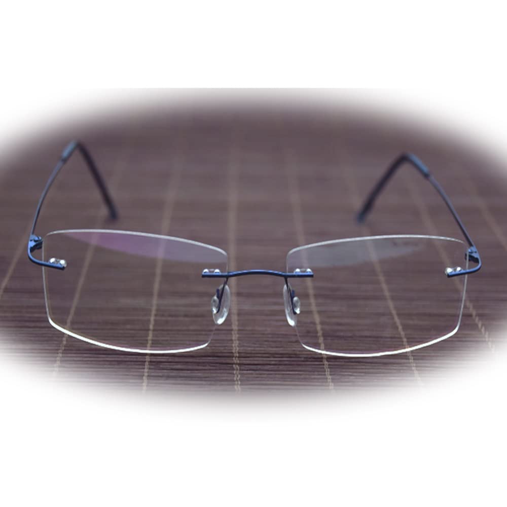 FREAZE Occhiali da lettura ultraleggeri fotocromatici occhiali da lettura senza viti, per uomo e donna, senza bordo, multifocus 1.0X-3.0X (colore blu, dimensioni: 1.25x)