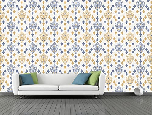Image of CABANA HOMES Wall Stickers Botanical DIY Wallpaper for Decals (45 x 125 cm, 2 Rolls) (12 sq. ft) Decorative Self Adhesive Living Room, Bedroom, Lobby, Door, White