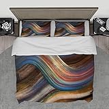 SAISEMIHOME Regenbogen Bettwsche Bunte Glitzer Bettwäsche Set für Kinder Mehrfarbige Bettdecke Langlebig 1 Bettwsche mit 2 Kissenbezügen 155x220cm