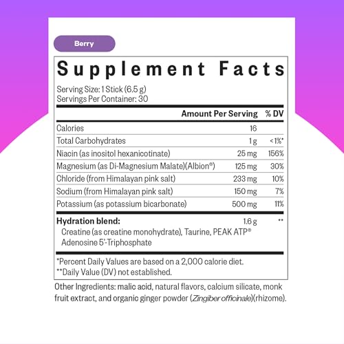 Image of Seeking Health Optimal Electrolyte Sticks - Electrolyte Drink for Hydration, Heart & Muscle Recovery† Support - Supports Active Lifestyle - Vegan, Gluten-Free & Non-GMO - Berry Flavor, 30 Sticks