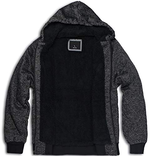 Image of Gary Com Heavyweight Sherpa Hoodies for Men, Thick Fleece Lined Full Zip Up Winter Warm Sweatshirts Work Jackets
