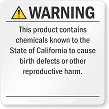 California Prop 65 Sign: Bisphenol A (BPA) Exposure Warning - This product contains chemicals known to the State of California to cause birth defects or... - Square Metal Tin Sign - 12x12 Inch