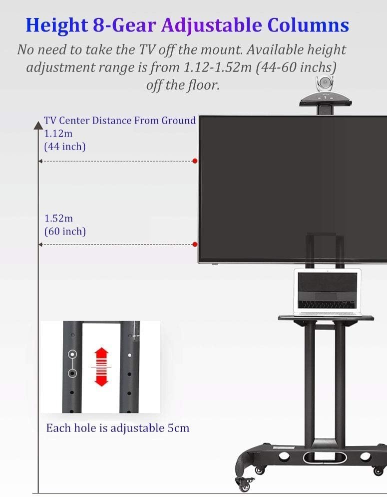 Soporte móvil universal para TV con ruedas ajustable miniatura 3