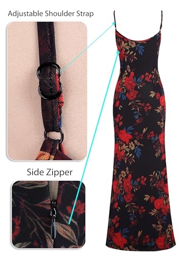 Image of VFSHOW Womens Sexy Formal Ruched Fitted High Slit Bodycon Maxi Dress Spaghetti Strap Sweetheart Cocktail Prom Evening Gown