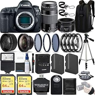 Canon EOS 5D Mark IV 30.4 MP DSLR Full Frame Camera Body with EF 50mm F1.8 STM Lens + EF 75-300mm F4-5.6 III Lens Kit Ultimate Travel Bundle