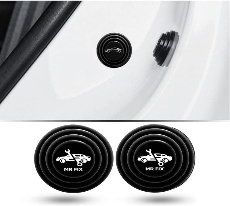 SAM (Black Mr Fix Logo) 8 Pcs Universal Car Door Shock Absorber Car Door Protection Sticker,Buffer Bumper Cushion Car Door Shock Absorbing Gaskets Compatible with Land Cruiser 200