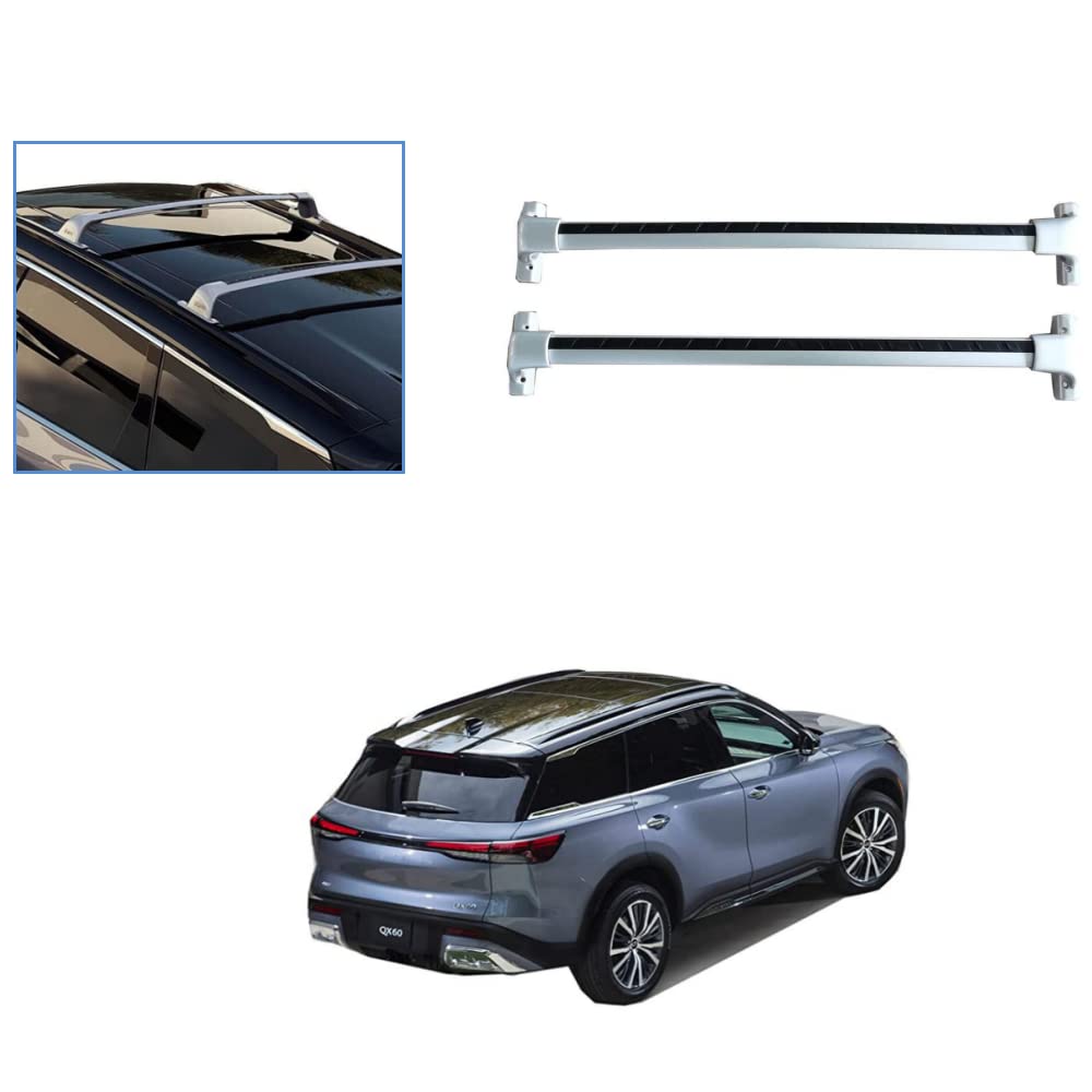 2022-2026 QX60 Roof Rack Cross Bars Aluminum Silver Luggage Carrier image 2