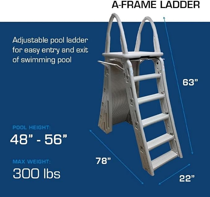 Escalera para piscina sobre suelo 63 pulgadas ancho 22 pulgadas miniatura 3