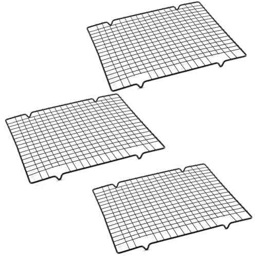 ISTOVO Herramientas para Hornear Rejilla para Enfriar Pasteles Red de Secado Antiadherente Cuadrada Rejilla para Enfriar Pan y Pasteles 28x25,5x1,5 cm