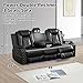 SIENWIEY Power Recliner Sectional Sofa Set for Living Room Furniture，Leather Reclining Sectional Couch with 3 Seater Sofa，Leather Sofa Couch with LED Lights/Storage/Cup Holders/Charging Port，Black
