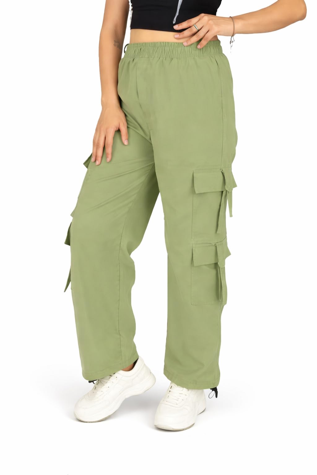 Roadster Womenâ€™s 6 Pocket Cargo Trousers | UV Resistant NS Fabric | Protect Your Skin from Direct Harmful Sun Rays | Lightweight & Durable Outdoor Wear. Fits Well to Medium and Large Size in peach