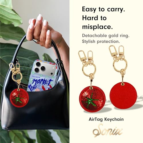 Image of Sonix Keychain Case Compatible with Apple AirTag (Tomato)