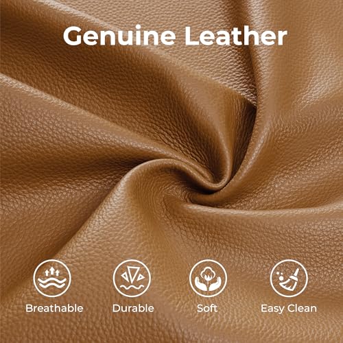 Image of CHITA Leather Power Recliner Sofa Wall Hugger, Saddle, Loveseat