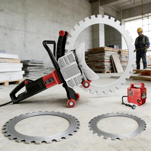 TYH Scie À Béton Électrique 16" (40,6 Cm), Scie À Béton Électrique 9800 W, Profondeur De Coupe 11,81 Pouces, avec Système Anti-poussière Alimenté, avec 2 Lames De Scie Diamantées