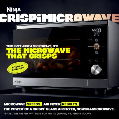 Image of Ninja Crispi Microwave & Air Fryer with FusionCrisp, Silver, MW101