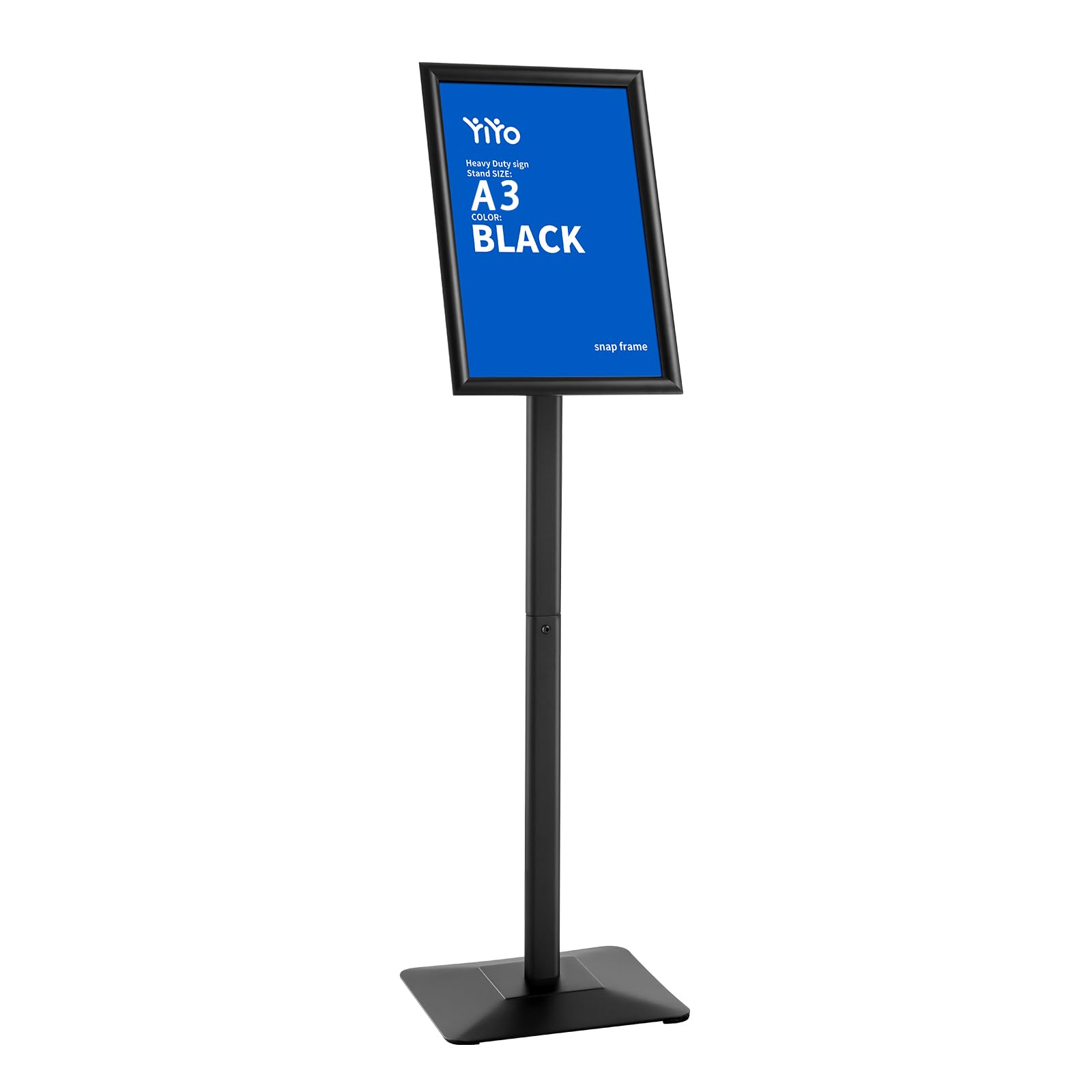 YIYO Sign Stand Poster Stand,adjustable heavy duty pedestal Sign Holder Floor ,aluminium frame floor standing signage for display A3 menu advertising (Black, A3) — image 1