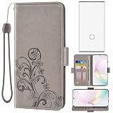Compatible with Samsung Galaxy Note 10 Plus Glaxay Note10+ 5G Wallet Case and Tempered Glass Screen