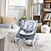 Ingenuity Gas Relief and Anti-Colic Baby Bouncer Seat and Rocker, Gentle Belly Message to Relax and Soothe Bellies, Instant Tummy Soother, 20 Songs and Melodies – Chambray Blue