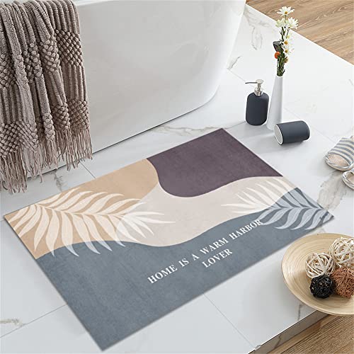Badematte, Bath Mat, Badvorleger, Duschvorleger, Fußmatte Dusche, Badematten, Duschvorleger Badteppich Rutschfest Waschbar, Bad Badezimmer Teppich, Bathroom Mat, Softmath Badematte Sansevierie-40x60cm