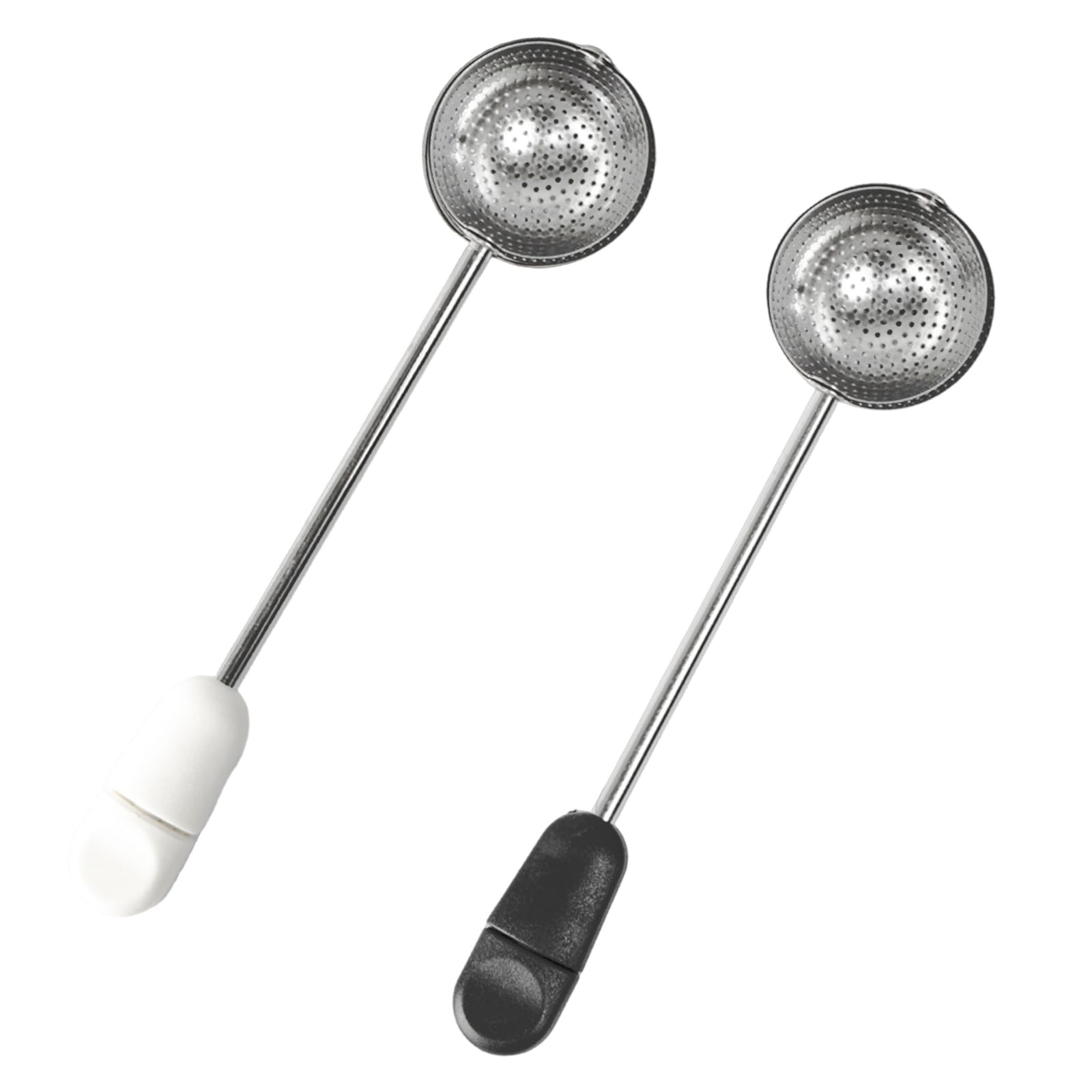 2PCS Long Handle Mesh Twisting Tea Ball, Infuser Loose Leaf Tea Infuser Strainers, Stainless Steel Reusable Loose Leaf Tea Steeper for Natural Tea and Coffee